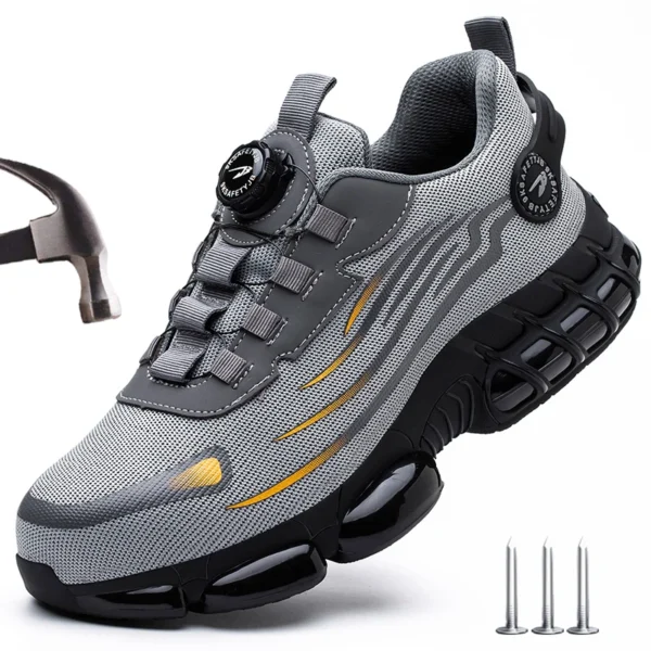 Rotating Button Work Safety Shoes Men Indestructible Steel Toe Shoes Security Work Sneakers Protective Safety Boots size 47 48